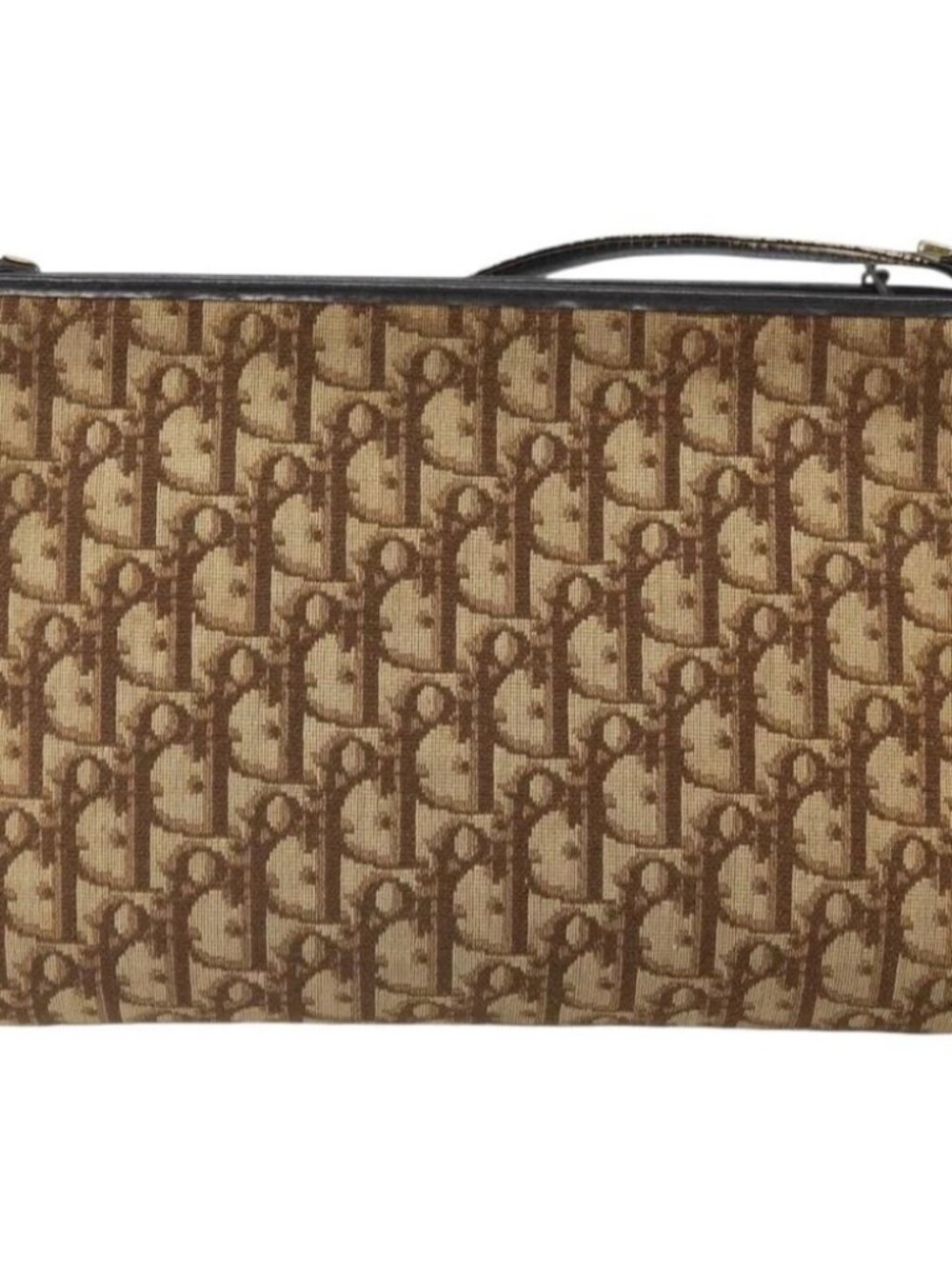 Christian Dior Trotter Canvas Shoulder Bag Brown Gold Auth 162403 - Picture 2 of 16